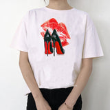 Newest watercolor high heels shoes print vogue t shirt femme funny t shirt women 90s hip hop punk shirt hipster streetwear