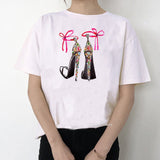 Newest watercolor high heels shoes print vogue t shirt femme funny t shirt women 90s hip hop punk shirt hipster streetwear
